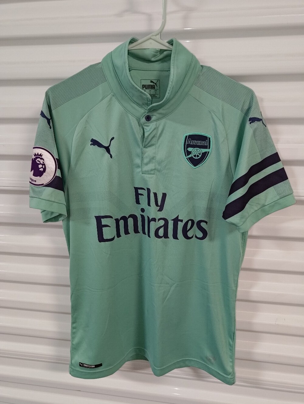 2018/2019 Puma Arsenal FC Aubameyang #14 Third Football Jersey Biscay Green M